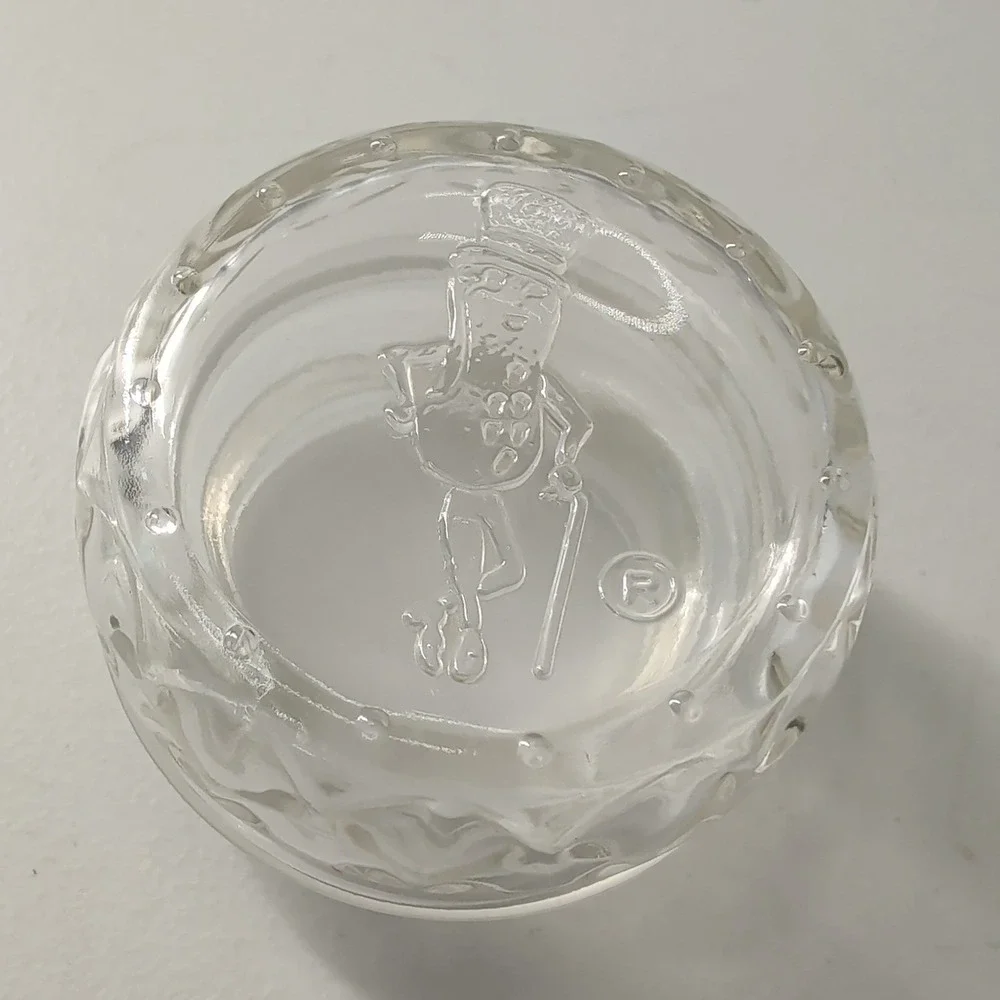 Vintage Planters Mr Peanut Glass Jar Replacement Lid Embossed Mascot Logo 1984